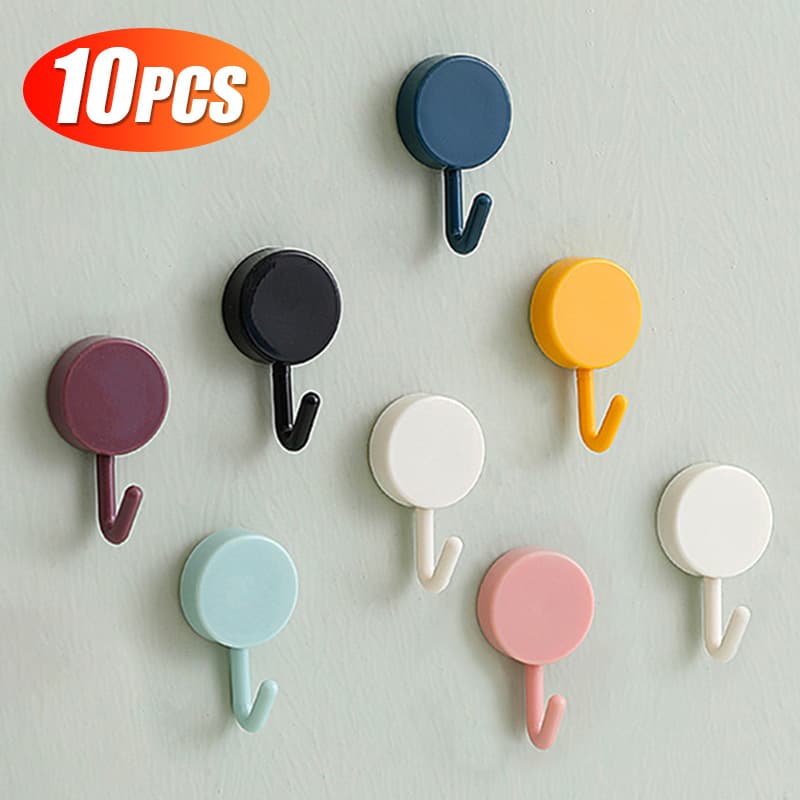 10Pcs Self Adhesive Wall Hook Strong Without
