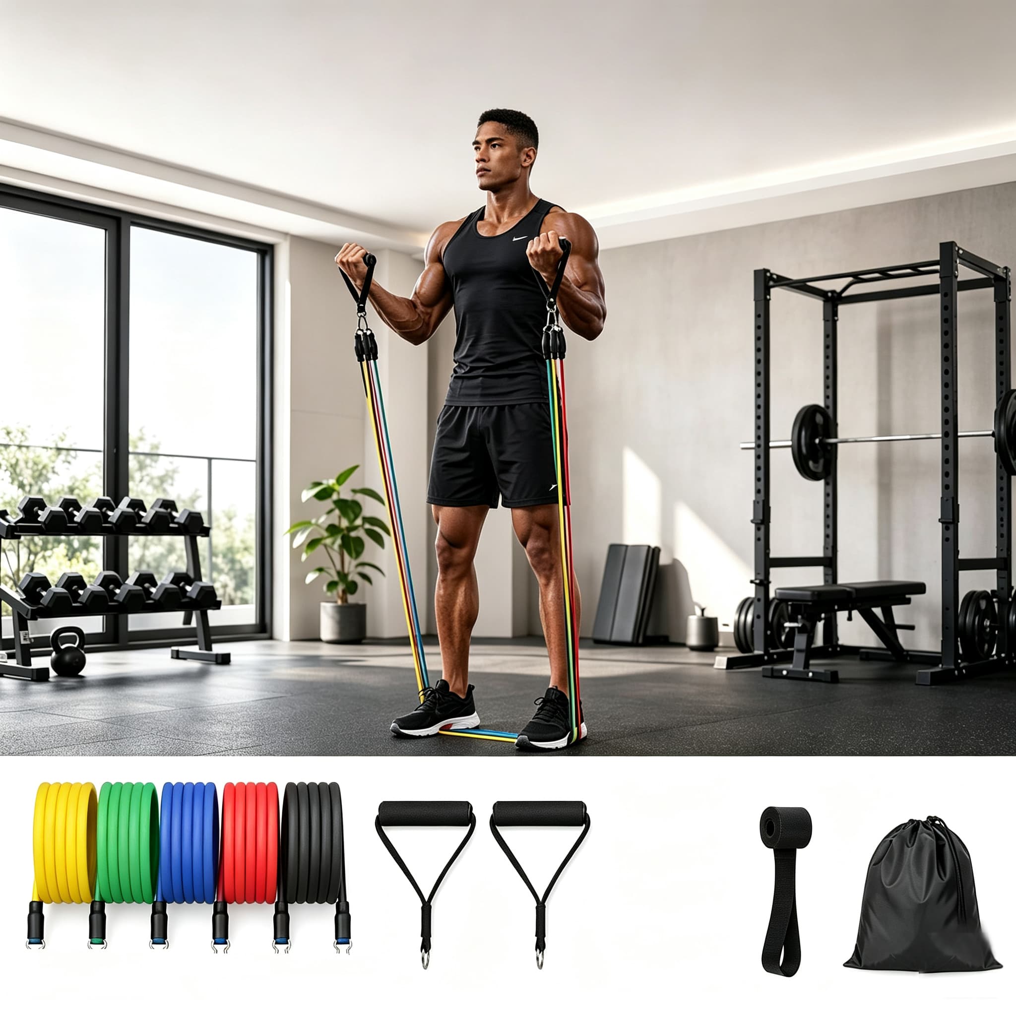 11Pcs Resistance Bands Set Portable Fitness Pull