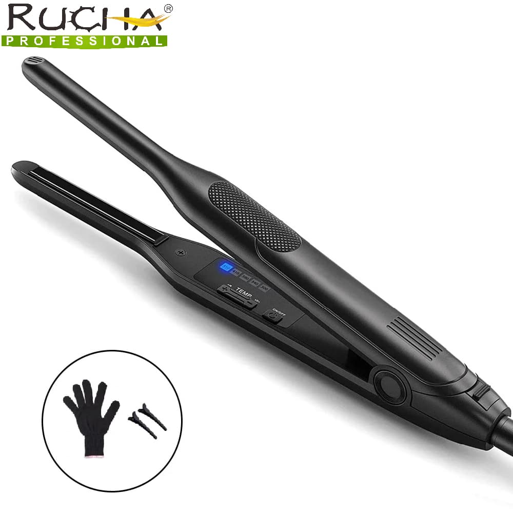 Mini Flat Iron Hair Straightener and Curling Iron Beard Hair Straightener for Beard Hair F