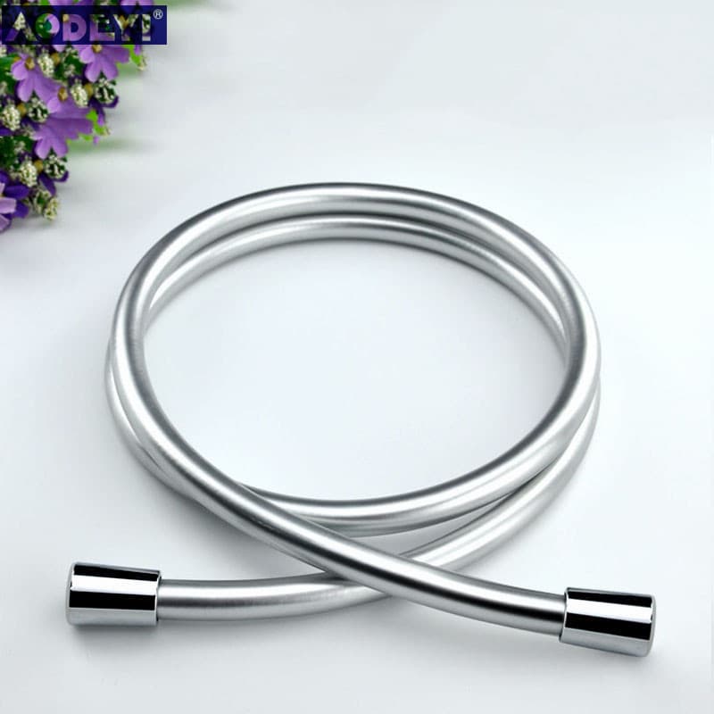 PVC High Pressure Silver & Black Smooth Shower Hose For Bathroom Handheld Head Flexible Pl