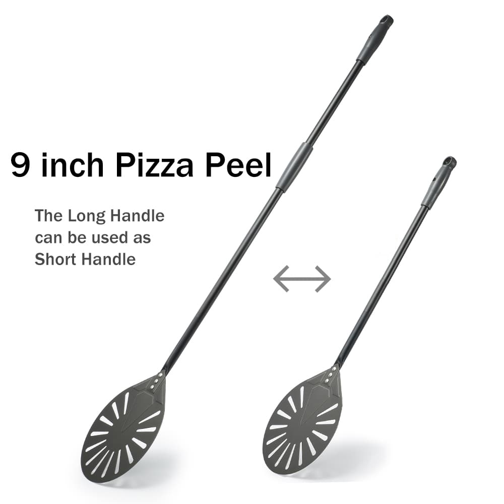 SHANGPEIXUAN 7/8/9 inch Pizza Turning Peel Hard Anodized Pizza Shovel Aluminum Alloy Detac