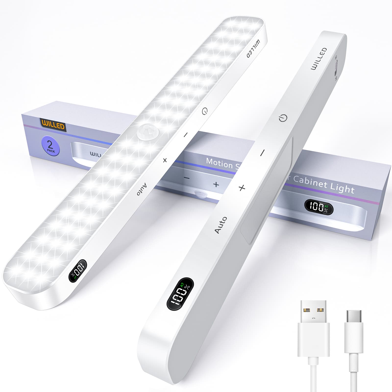 WILLED Motion Sensor Cabinet Light Battery Display